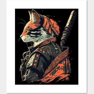 Fierce Feline Warrior: The Samurai Cat Posters and Art